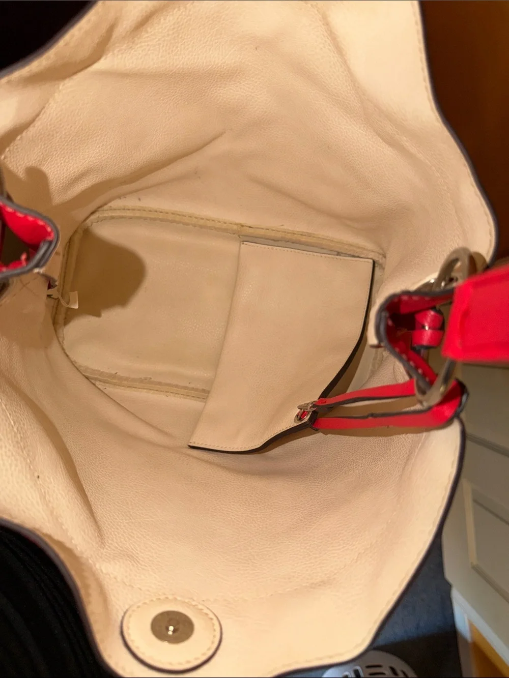 Collection XIIX Red Pebbled Leather Hobo Shoulder Bag
